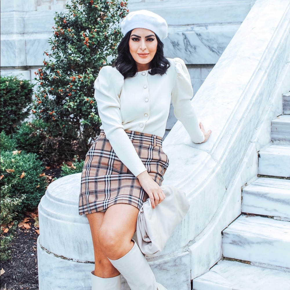 Mini check skirt